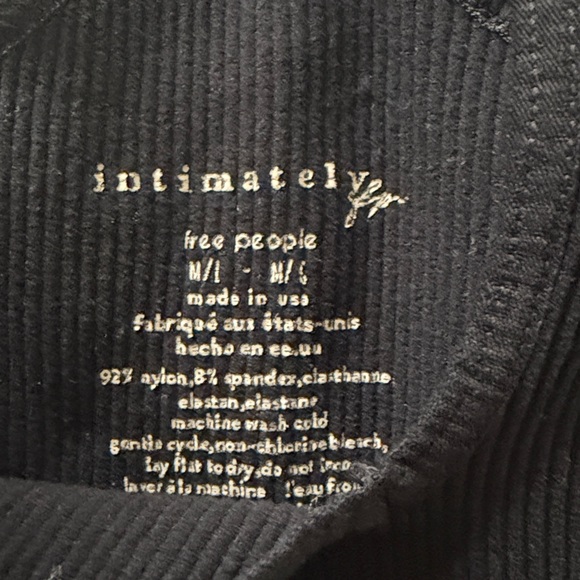 Free People Intimately Black Ribbed Racerback  Bralette - Picture 2 of 4
